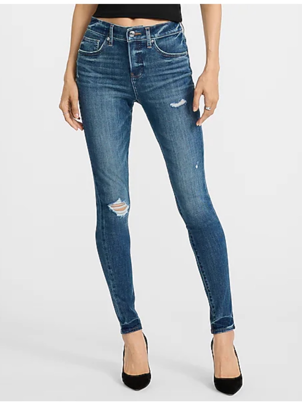Lovers + Friends  Dark Wash Ripped Skinny Jeans sz 25